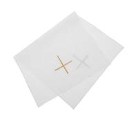 CLISPEED Linge Liturgique Brodé en Lin Blanc avec Croix - Nappe d’Autel pour Église et Cérémonies Sacramentelles - Tissu Rituel pour Messes et Communion Religieuse - Tissu Facile à