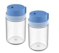 CLISPEED Lot de 2 Bouteilles D'assaisonnement Multifonction en Plastique et Verre, Petite Taille, pour Usage Intérieur et Extérieur, Pots à Condiments Pratiques et Élégants