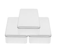 CLISPEED Lot de 3 Boîtes à Biscuits en Tôle D'argenté Couvercles, Finition Mate, Multi-usages pour Rangement Bureau ou Atelier, Design Délicat et Pratique