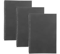 CLISPEED Lot de 3 Cahiers à Spirale Noirs pour Étudiants Universitaires, Papier Ligné, Écriture Fluide et Portable, et Bureau