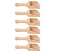 CLISPEED Lot de 6 Cuillères en Bois Compactes et Faciles à Nettoyer, Cuillères à Sel Condiments, Accessoires Thé, Ustensiles Cuisine Exquis