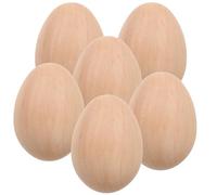 CLISPEED Lot de 6 Faux Œufs en Bois pour Nid de Poule, Outil Agricole pour Encourager la Ponte, Taille Standard, pour Poulaillers et Élevage