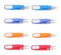 CLISPEED Lot de 8 Ciseaux à Coudre Légers en Acier Carbone et Plastique Forme U, Portables pour Couper Tissu et Fil avec Précision en Couture
