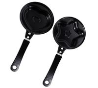 CLISPEED Mini Poêle à Omelette en Fer Antiadhésive 2 Pièces Formes Étoile et Cœur, Facile à Utiliser pour Préparer le Petit-déjeuner et Repas Amusants pour Garçon et Filles Plusieurs styles