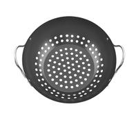 CLISPEED Panier à Griller Grand Design à Trous Antiadhésif en Acier Carbone Double Poignée Facile à Nettoyer et Pratique pour Barbecue à Domicile