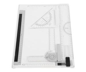 CLISPEED Planche à Dessin A4 en Plastique avec Échelles Intégrées | Mesures Précises et Angles, Surface Lisse, pour Plans D’architecture et Chantier, Ingénieurs