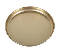 CLISPEED Plateau Métallique Rond Doré pour Fruits et Collations, Portable et Pratique, en Fer Résistant, pour Bureau et Fêtes, Design Simple et Élégant