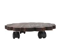 CLISPEED Plateau Mobile pour Pots de Fleurs, Base en Bois à roulettes | Soucoupe, Roulettes Rotatives, Plateforme en Bois Massif pour Grands Vases et Jardinières