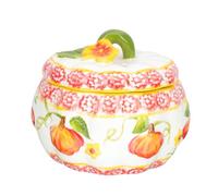 CLISPEED Pot de Rangement Céramique Forme de Citrouille Pot à Bonbons Étanche et Scellé pour Thé Sucre Décoration Créative pour Cuisine et Fête