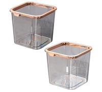 CLISPEED Poubelle Petite Capacité Forte et Robuste en PET Transparente 2pcs Anneau de Pression, Solide et Design Élégant pour Chambre et Maison