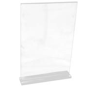 CLISPEED Présentoir de Menu A4 Vertical Support Étiquette Pratique en Acrylique Blanc Stable et Résistant Poussière pour Table de Bureau ou Restaurant