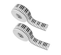 CLISPEED Ruban Musical Imprimé Pour Présents Et Décorations, Lot De 2 Rouleaux Noirs Et Blancs 5 Yards, Largeur 2,5 Cm, Ruban Pour Fête, Mariage Et Emballage Créatif