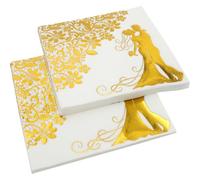 CLISPEED Serviettes de Mariage Jetables en Pâte de Bois Élégantes et Sûres Lot de 40 Serviettes à Cocktail pour Fiançailles et Réceptions