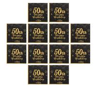 CLISPEED Serviettes Décoratives Noires et Dorées en Papier 20 Pièces pour Anniversaire et Réunion Familiale Motifs Uniques