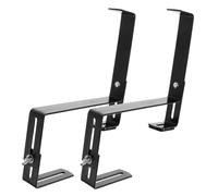 CLISPEED Support à Fleurs Suspendu en Fer Noir avec Crochet Mural Réglable, Facile à Utiliser, pour Balcon et Salon, Lot de 1 Paire avec 2 Ancrages Solides