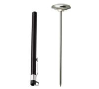 CLISPEED Thermomètre Alimentaire en Acier Inoxydable Noir, Lecture Rapide sans Pile, Mini Thermomètre pour Café et Lait, pour Restaurant Cuisine