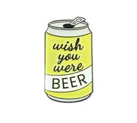 Clj Charles Le Jeune Pin's Canette De Bière Jaune, Wish You Were Beer - Alimentation - qualité de finition - Epingle - Broche - Badge - PINS NOURRITURE