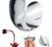 CLKE 100Pcs Disque Verseur Vin, Disque Anti Goutte Bouteille Vin,Vin Pourer Disque Réutilisable pour Diverses Vins et Boissons（Argent,75 mm）