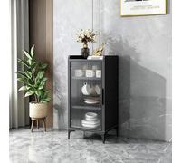 CLLXDZ Buffet en Placage de Bois Massif, Armoire Cuisine avec Étagères Amovibles & Plateau Pierre Frittée pour Salon, Salle a Manger, Bureau a Domicile(Gray)