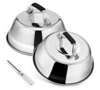 Cloche à burger en acier inoxydable 2 pièces Couvercle à burger Gril 23x8,5 cm Lavable au lave-vaisselle