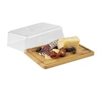 Cloche à fromage - APS - Plateau avec capot en bambou et plastique - 24 x 18,5 x 8 cm