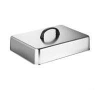 Cloche à fromage carrée en acier inoxydable pour plaque de cuisson - Couvercle à badigeonner avec poignée résistante à la chaleur pour hamburgers à vapeur 22 x 15 cm (22,2 x 14,6 x 6,6 cm)