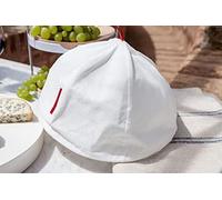 Cloche à fromage en nylon, de couleur blanche, dimensions : 32 x 19,5 x 2,2 cm