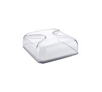 Guzzini, Cloche À Fromage Carrée Gocce, 25,5 x 25,5 x h11,5 cm, Gris Ciel D'hiver