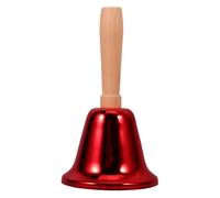 Cloche à Main en Bois et Fer, Sonnette Rouge Portable | Signal Rapide et Sonore, pour Réception, Service, École, Boutiques et Événements Religieux