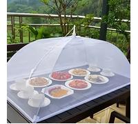 Cloche alimentaire pliable en acier inoxydable (40 x 60 cm) - Grande cloche anti-insectes bordée de dentelle