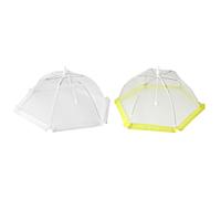 Fackelmann Cloche alimentaire pour corbeille à fruits 44489 - plastique en filet 46 cm - blanc/jaune