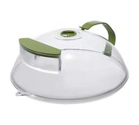 Cloche alimentaire pour micro-ondes - 26 x 12 cm - Protection ronde anti-éclaboussures avec grille d'aération de vapeur et bol d'eau | Couvercle résistant à la chaleur pour cuisine, chauffage, huile