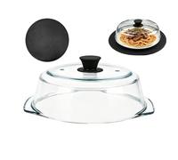 Cloche anti-éclaboussures micro-ondes Couvercle Transparent Chauffant | Cloche Micro-Ondes En Verre Pour Cuisson Vapeur Réchauffage Conservation Plats Légumes