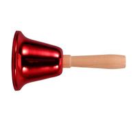 Cloche D’appel à Main en Fer Rouge, Poignée Bois, Son Clair, Noël | Signal Sonore Résonant, Boule Métallique, Format Compact Portable, pour Service, Accueil, Classe, Mariages et Assistance Âgée