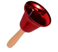 Cloche D'appel Manuelle en Métal Rouge avec Poignée en Bois Noël | Alerte Portable pour Attirer Instantanément L'attention, Adaptée aux Serveurs, Aidants, Garçon Fille à Domicile et Proches