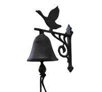 Cloche de jardin de porte ancienne oiseau fonte marron 13x11cm
