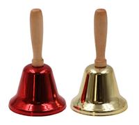 Cloche de Père Noël Cloche de Table, Cloche à Main en Métal, Cloche de Main de Noël, Sonnette Clochette Noël Jingle Bells Son Puissant, Sonnettes d'alarme à Poignée en Bois Décoration Noël