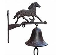 Cloche de porte en fonte rustique style maison de campagne marron antique