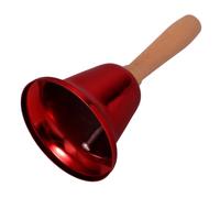 Cloche de Service Rouge en Bois et Métal, Sonnette Portable Noël | Poignée en Bois, Bille Métallique, Son Clair pour Repas Domestiques, Restaurants, Cérémonies et Coordination du Personnel