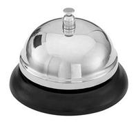 Cloche de table, sonnette en métal, socle noir
