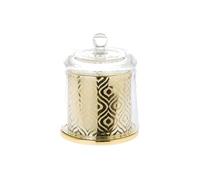 Cloche de verre cachant une bougie décorative
