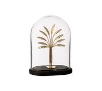 Cloche Déco en Verre "Palmier" 22cm Doré
