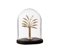 Cloche Déco en Verre "Palmier" 28cm Doré
