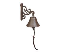 Cloche en fonte - RELAXDAYS - design antique - vintage - brun - montage mural extérieur