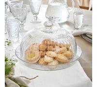 Cloche en verre avec plateau Layla transparent H/Ø env. 19/31 cm