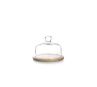 Cloche En Verre avec Support Bois Ø18cm