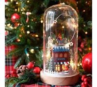 Cloche en verre led blanc chaud, 10 micro-led, déco de noël à poser