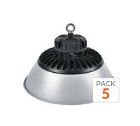 Cloche LED Industrielle 150W 90° ARGENT 150lm/W - Garantie 5 ans - Pack de 5 - Blanc Neutre 4000K - 5500K