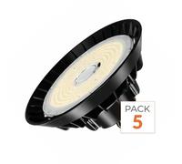Cloche LED Industrielle 200W 120° NOIR - Pack de 5 - Blanc Froid 6000K - 8000K