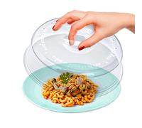 Cloche Micro Onde - Couvercle Micro Ondes sans BPA avec Sortie de Vapeur, Couvercle Anti Eclaboussure, Format 24 Cm, Transparent, Compatible Lave-Vaissell